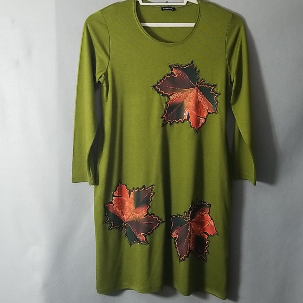 DARKWIN " Maple leaves" dress. $50 each color